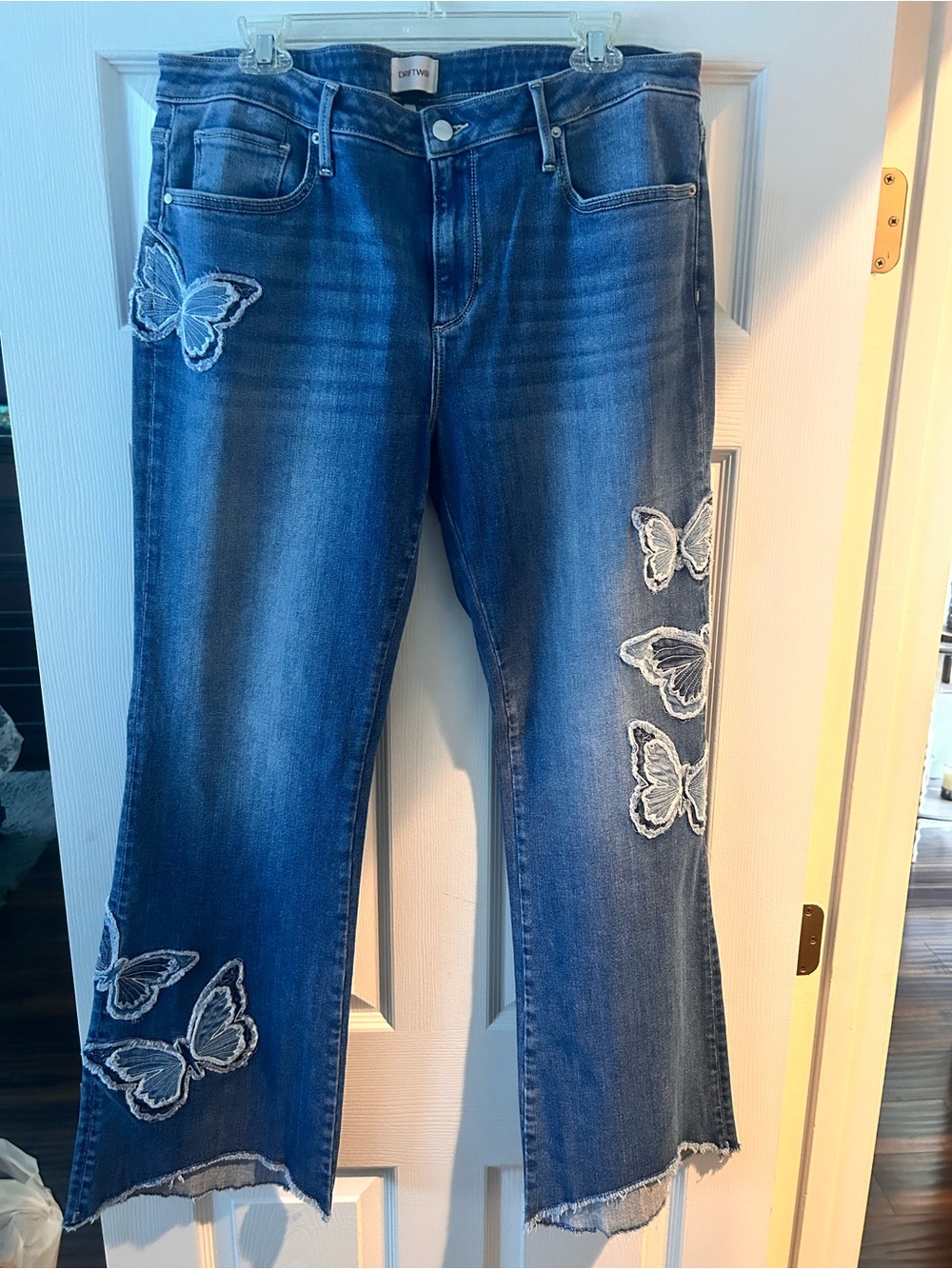 DRIFTWOOD blue denim jeans with butterfly patches